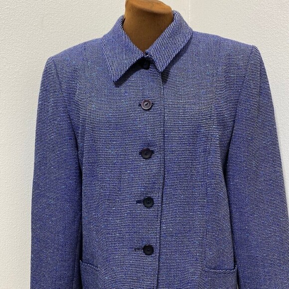 Pendleton Classic Womens Suit Jacket Blazer Blue Wool Blend Fully Lined Size 14 - Picture 2 of 8